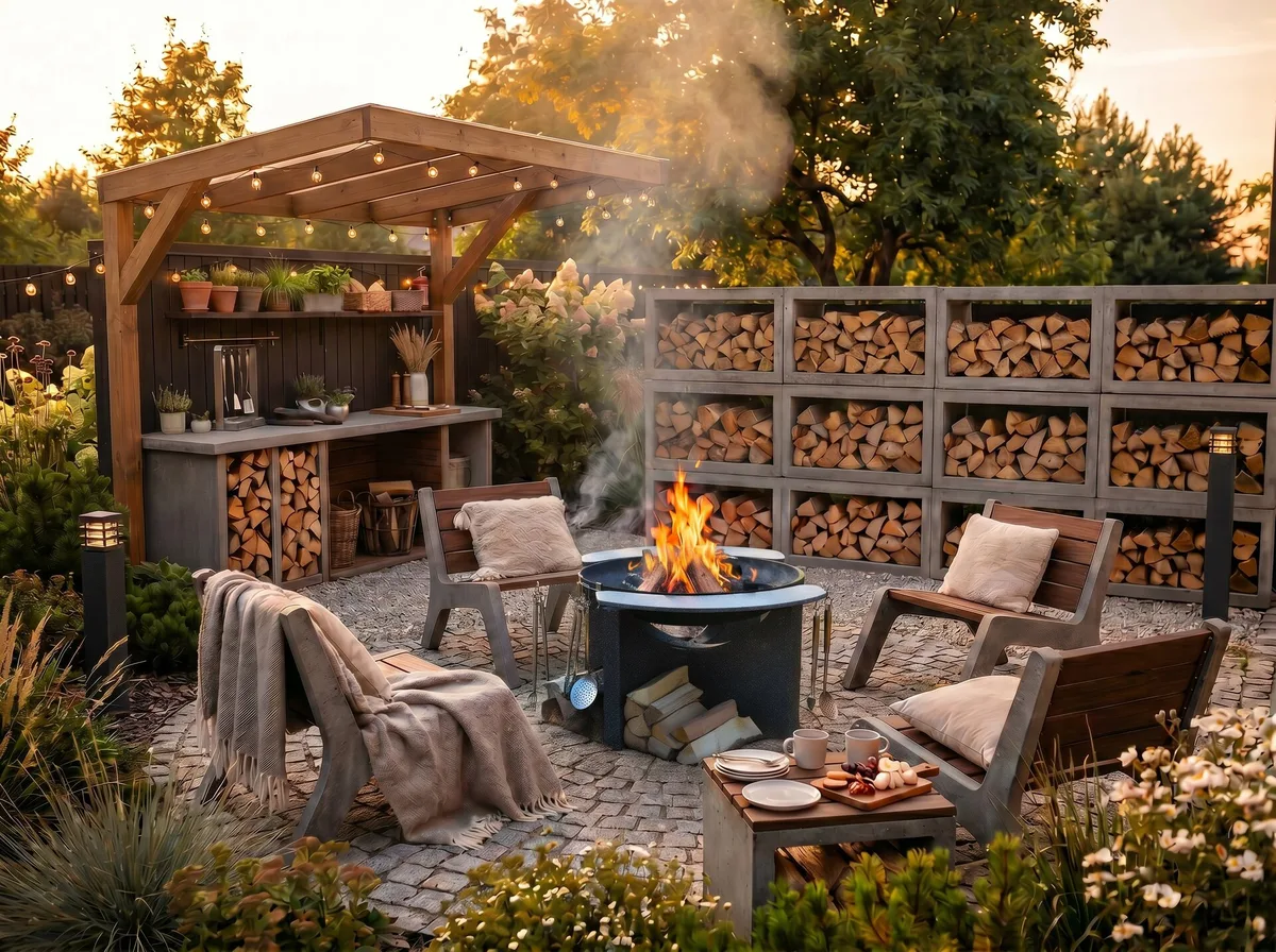 Мебель — это не только посадочные места — мебель для костровой зоны CONCRETIKA