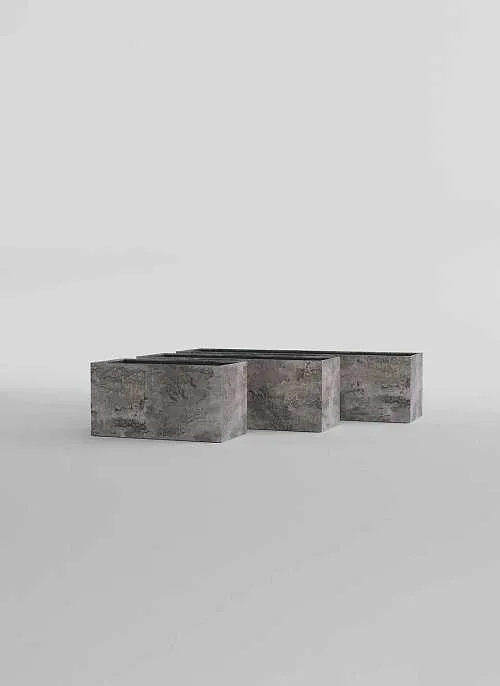 Кашпо CONCRETIKA ЭРКЕР, фактура Конкрит грей дарк, размер 40×20×20