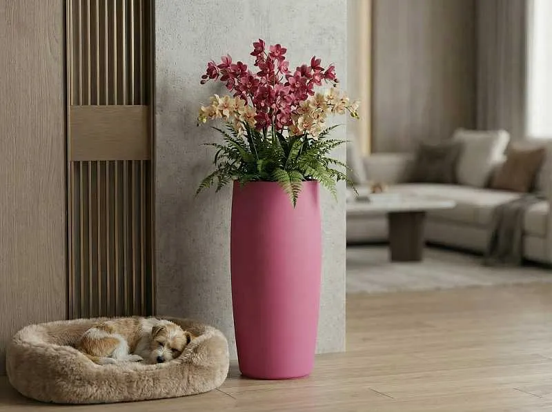 Напольное кашпо в интерьере, 43×92 см