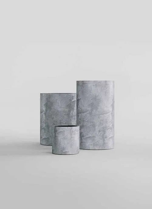 Кашпо CONCRETIKA ЦИЛИНДР, фактура Конкрит грей лайт, размер D30H30